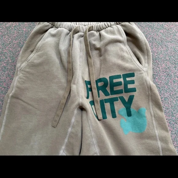 FREECITY Large Sunfades Pocket Sweatpants-Shrooms XS-S oversized $298 - Picture 6 of 7
